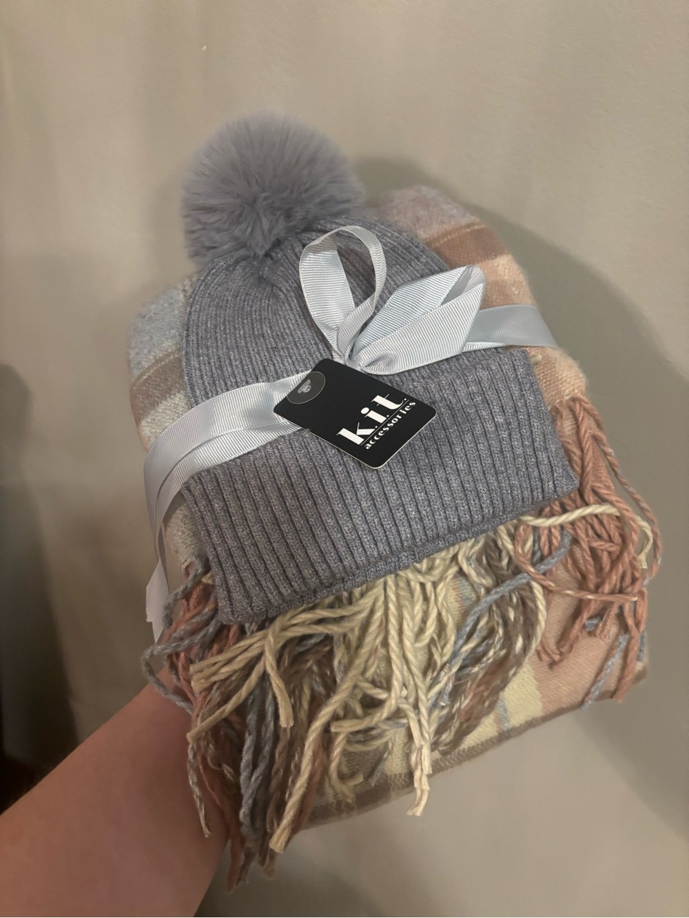 Pom Pom Beanie and Scarf Set